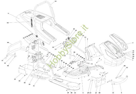 Picture of Cofano (1/2) TUAREG 92 EVO 4x4 (K2400AVD V-Twin - EURO5) Cat.2023 Trattorino