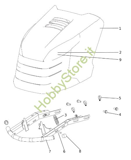 Picture of Cofano (2/2) EF 92/16KH (K1600AVD) Cat.2023 Trattorino