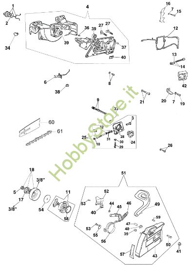 Picture of Basamento e freno 165 HD Motosega