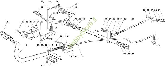 Picture of Comando trasmissione e freno EF 122C/22H Cat.2003 Trattorino