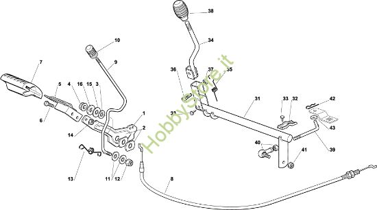 Picture of Comando freno e comando cambio EF 63C/6,5M Cat.2004 Trattorino