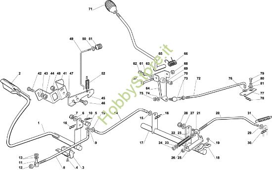Picture of Comando trasmissione e freno EF 102C/15,5M Cat.2004 Trattorino