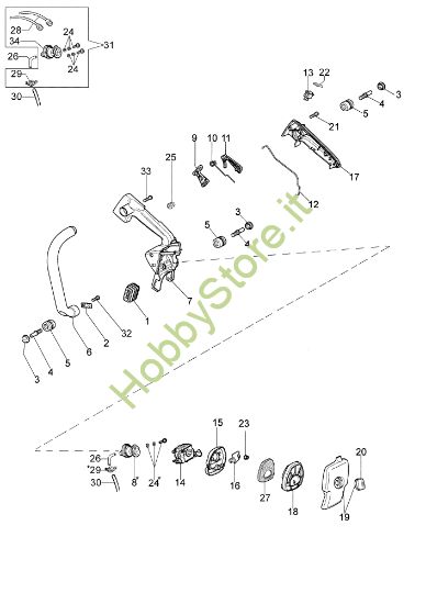 Picture of Impugnatura e filtro aria 125 Motosega