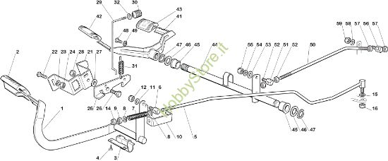 Picture of Comando trasmissione e freno EF 102C/15,5H Cat.2005 Trattorino