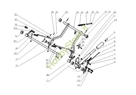 Picture of Regolazione piatto di taglio EF 104JH/16H Cat.2005 Trattorino