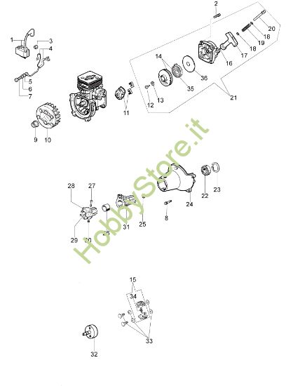 Picture of Avviamento e frizione DS 2500 S Decespugliatore