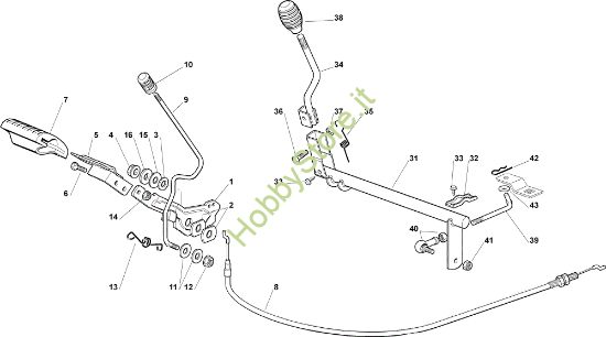 Picture of Comando freno e comando cambio EF 63C/6,5M Cat.2006 Trattorino
