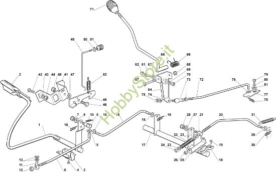 Picture of Comando trasmissione e freno EF 102C/17,5H Cat.2006 Trattorino