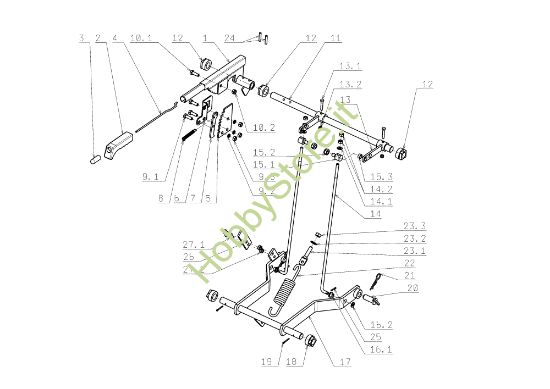 Picture of Regolazione piatto di taglio EF 104J/20H Cat.2006-2007 Trattorino