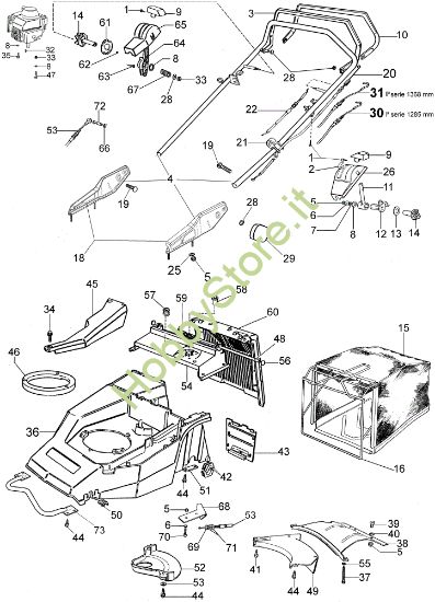 Picture of Manubrio tipo nuovo (Da gennaio 2003) MR 534 VBT Rasaerba