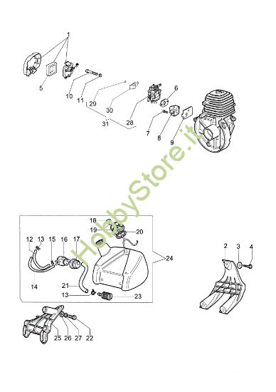 Picture of Serbatoio e filtro aria STARK 25 D Decespugliatore