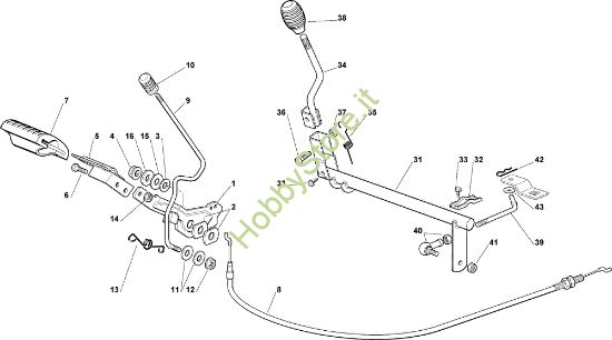 Picture of Comando freno e comando cambio EF 63C/6,5M Cat.2007 Trattorino