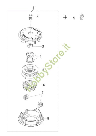 Picture of Testina Load&Go + Inserto (maschio) STARK 2500 S (Euro 2) Decespugliatore