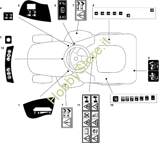 Picture of Etichette (1/2) EF 91C/11,5M France Cat.2008 Trattorino (solo per il mercato francese)