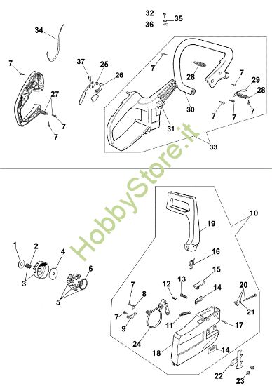 Picture of Impugnatura e freno 138 Motosega