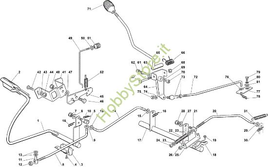Picture of Comando trasmissione e freno EF 102C/16,5M Cat.2008 Trattorino
