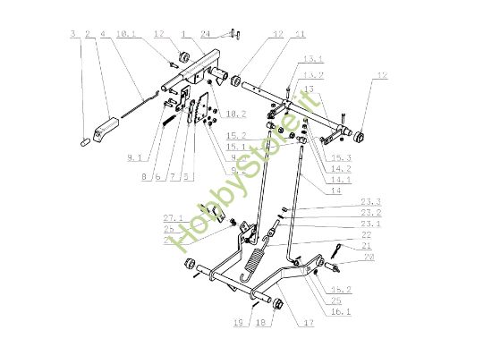 Picture of Regolazione piatto di taglio EF 105J/18H Cat.2008 Trattorino