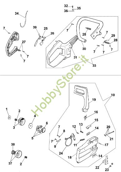 Picture of Impugnatura e freno 151 Motosega