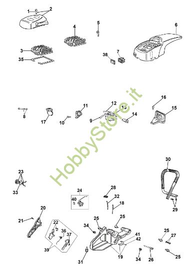 Picture of Serbatoio e filtro aria 162 Motosega