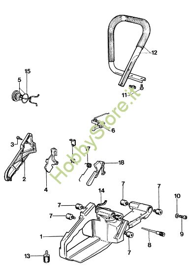 Picture of Impugnatura e serbatoio 170 Motosega