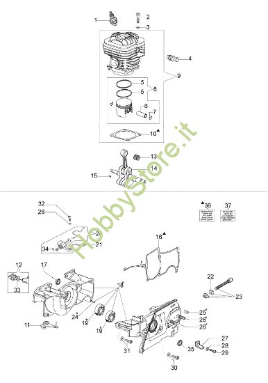 Picture of Motore e basamento MT 8200 Motosega