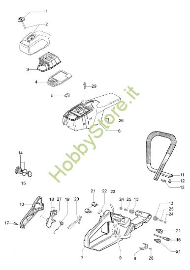 Picture of Serbatoio e filtro aria MT 8200 Motosega