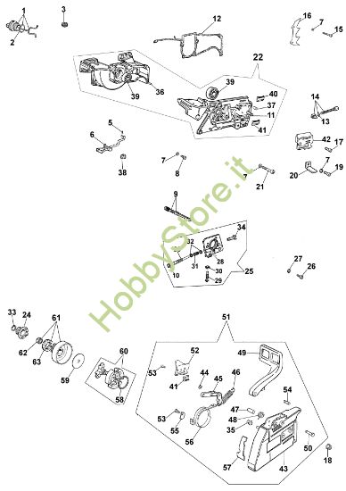 Picture of Basamento, freno e frizione 171 Motosega