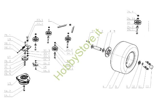 Picture of Assale posteriore EF 124J/22H Cat.2009 Trattorino