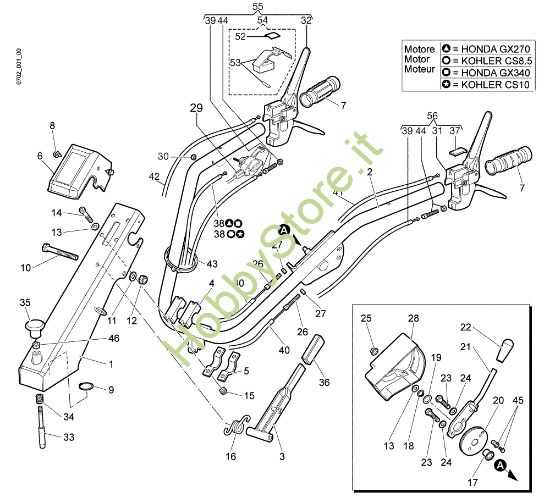 Picture of Manubrio e comandi NTS 65 (Fino/Until 2009) Trinciasarmenti