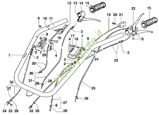 Picture of Stegole e comandi KAM 4 (Fino/Until 2009) Motocoltivatore