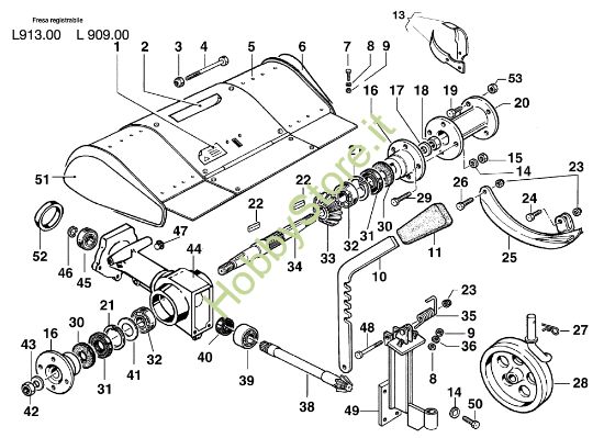 Picture of Fresa con cofano registrabile L0091300/L0090900 KAM 4 (Fino/Until 2009) Motocoltivatore