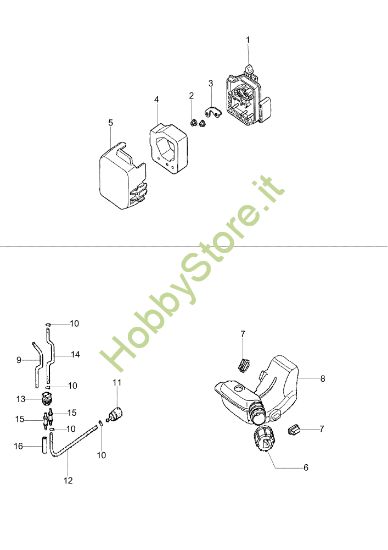 Picture of Serbatoio e filtro aria 010 Motozappa