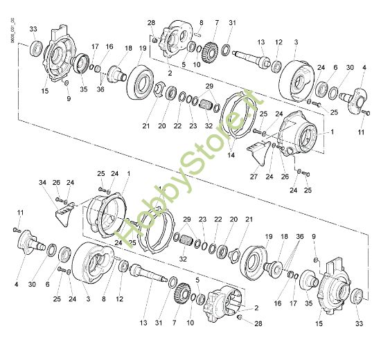 Picture of Ingranaggi (Riduttore) FC 30 M (Fino/Until 2009) Falciatrice