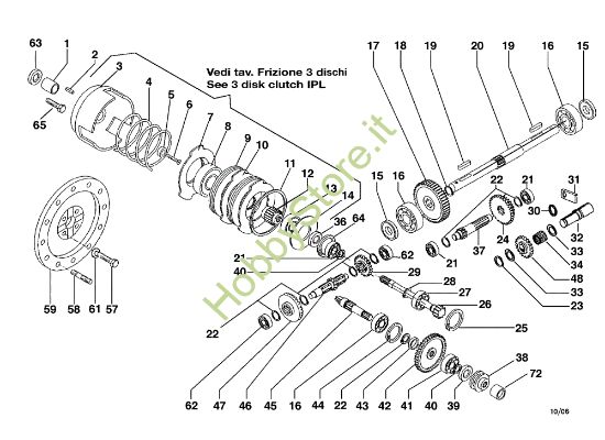Picture of Frizione e ingranaggi cambio BRIK 1 (Fino/Until 2009) Motocoltivatore