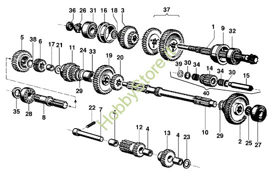 Picture of Ingranaggi (Cambio) MAK 17 (Fino/Until 2009) Motocoltivatore