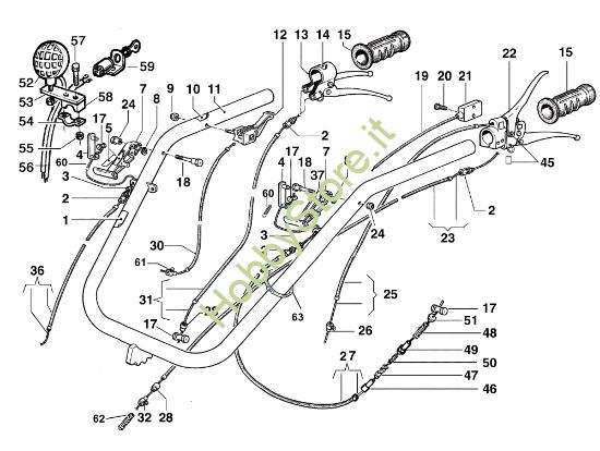 Picture of Stegola e comandi MAK 18 (Fino/Until 2009) Motocoltivatore