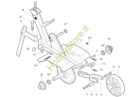Picture of Telaio (Manubrio registrabile) 101 (EN 709) (K800 H - SN T210) Motozappa