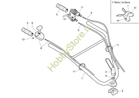 Picture of Manubrio registrabile e comandi 102 (EN 709) (K800 H - SN T210) Motozappa