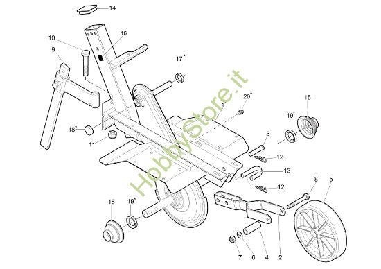 Picture of Telaio (Manubrio fisso) 102 (EN 709) (K800 H - SN T210) Motozappa