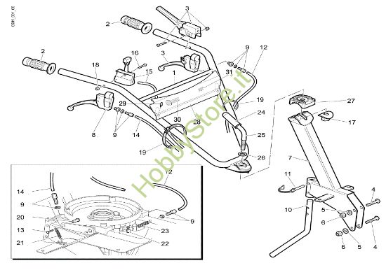 Picture of Stegole e comandi 112 (Fino/Until 2011) Motozappa