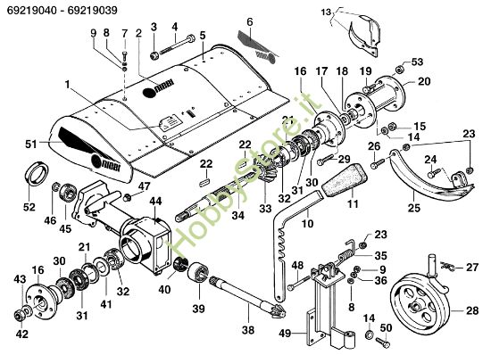 Picture of Fresa con cofano registrabile 69219040/69219039 KAM 5 (Fino/Until 2012) Motocoltivatore