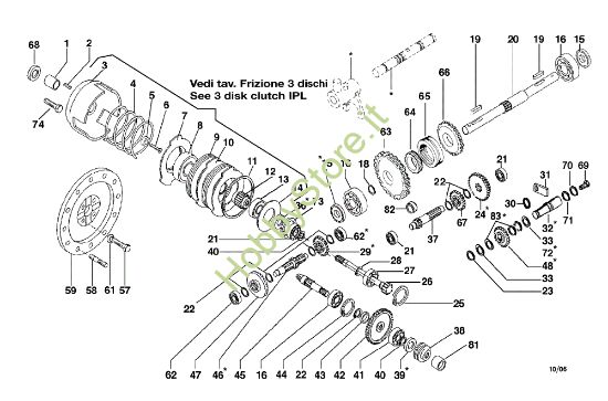 Picture of Frizione e ingranaggi cambio BRIK 3 (Fino/Until 2012) Motocoltivatore