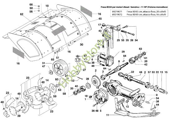 Picture of Fresa solo per motori Diesel 69219071/69219072 MAK 18 Motocoltivatore