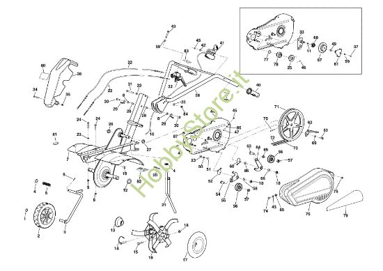 Picture of Esploso completo 090 RK (K700 H - SN T210) Motozappa