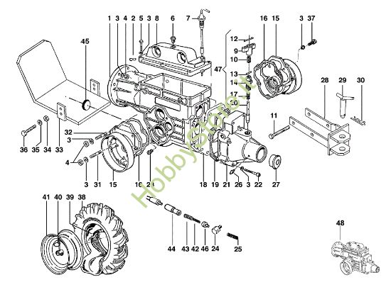 Picture of Scatola cambio e ruote BRIK 1 (EN 709) Motocoltivatore