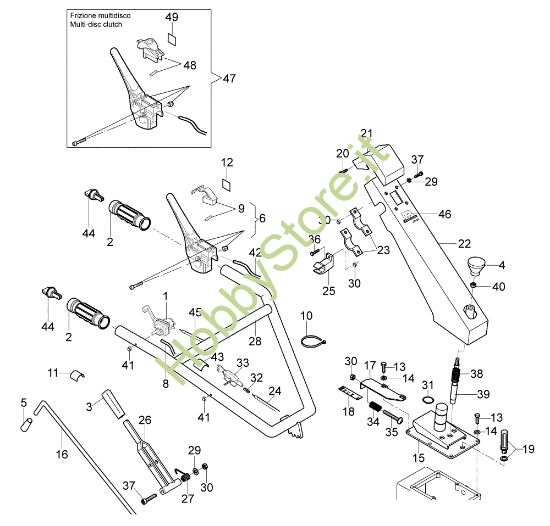 Picture of Stegola e comandi 115 (EN 709) (K800 H - SN T210) Motozappa