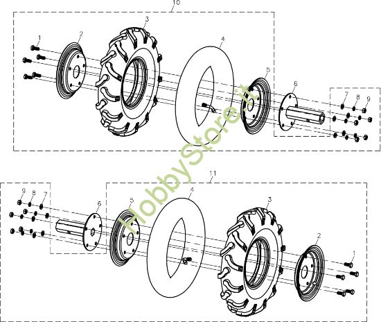 Picture of Ruote 12'' 104 (K800 HC) Motozappa