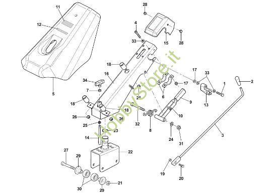 Picture of Cofano e piantone FC 120 (K800 H) Falciatrice