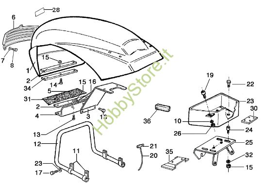 Picture of Cofano senza fanale (Versione frizione monodisco) MAK 17 S Motocoltivatore