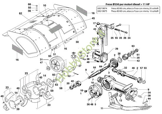 Picture of Fresa solo per motori Diesel 69219074/69219075 MAK 18 S Motocoltivatore